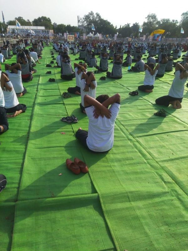 Boarders participate in the International Yoga Day celebrations